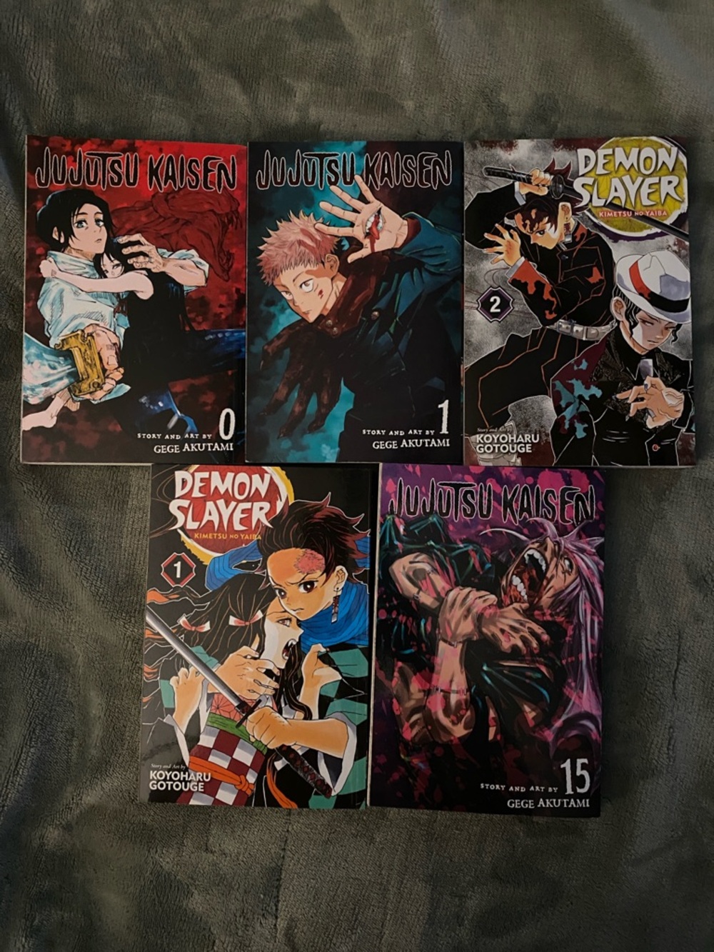 Jujutsu Kaisen & Demon Slayer Manga 5 Book Bundle